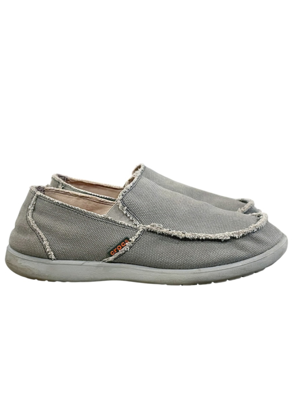 Crocs Mens Size 10 Santa Cruz Canvas Slip-On Loafers Comfort Gray